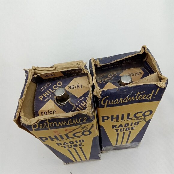Antique Radio Tube & Original Box Set Of 2 Philco Model 35/51 NOS NIB 1930s - Picture 16 of 16